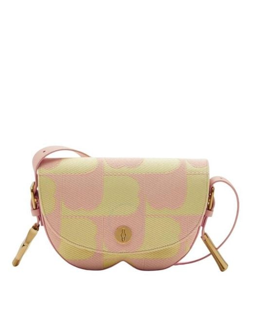 Burberry Natural Embroidered B Design Chess Satchel