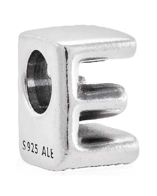 Pandora White Letter E Charm