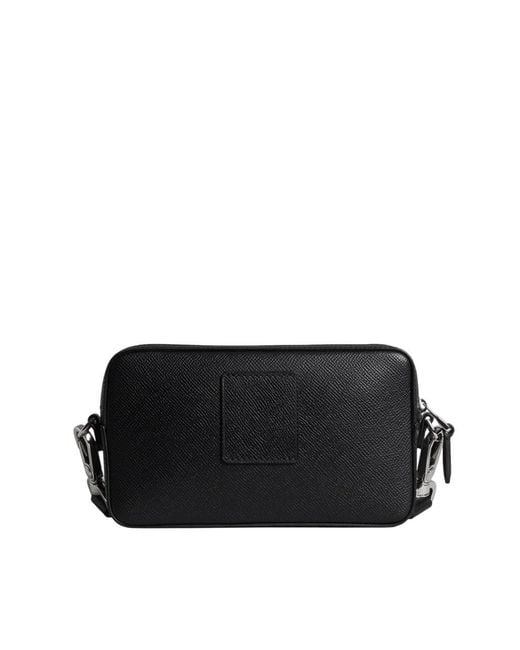 Dunhill Black Cadogan West End Leather Messenger Bag for men