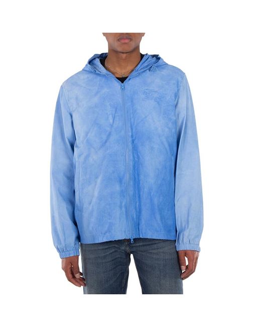 Burberry Blue Ekd Technical Cotton Hooded Jacket for men