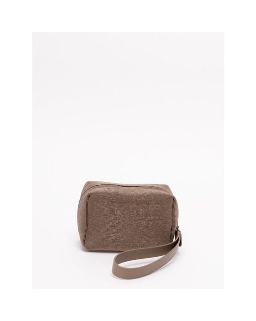 Brunello Cucinelli Brown Testa Di Moro Textured Leather Pouch