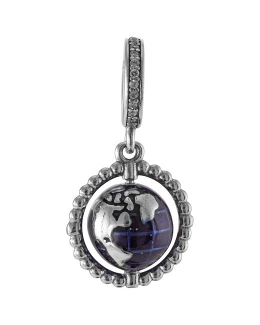 Pandora Blue Spinning Globe Dangle Charm