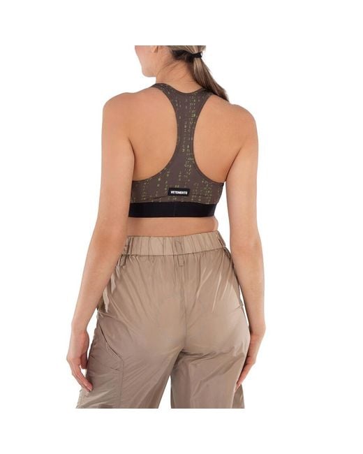 Vetements Natural Code Print Sports Bra