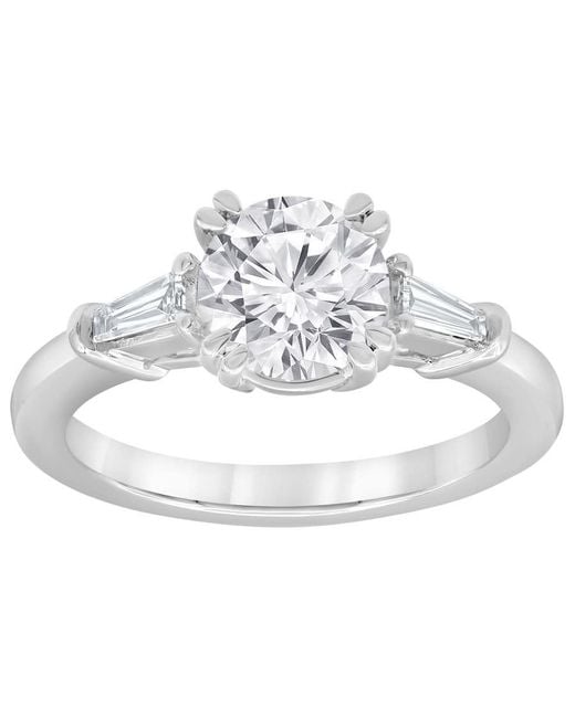 Brilliant Diamond Metallic 1 3/4 Ctw Round Solitaire Lab Grown Dimaond Engagement Ring