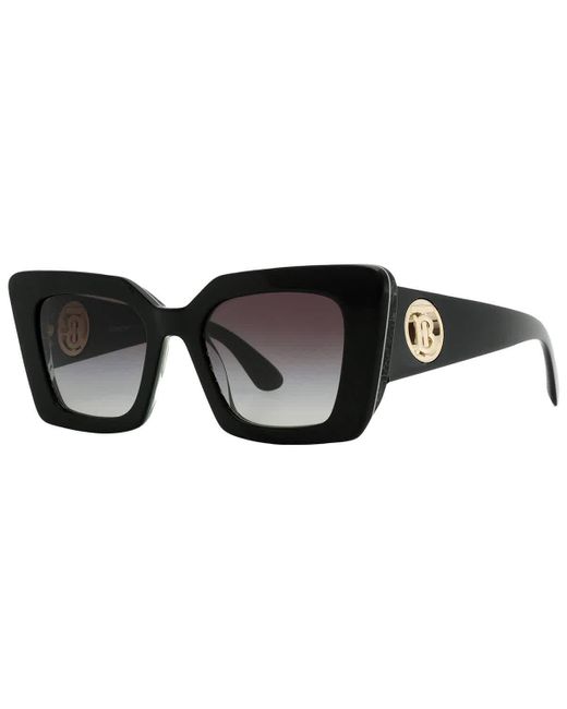 Burberry Black Daisy Grey Gradient Square Sunglasses Be4344 40368g 51