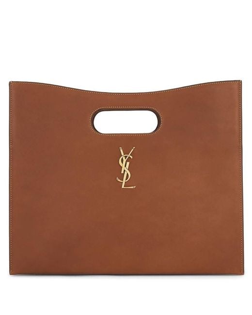Saint Laurent Brown Junon Leather Tote Bag