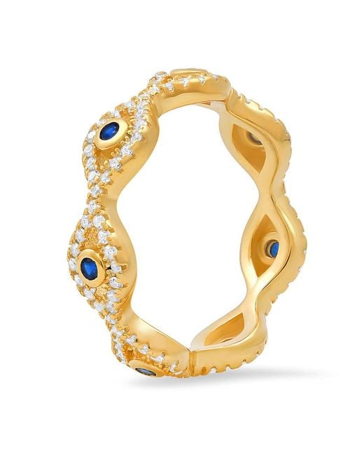 Kylie Harper Metallic 14K Over Cz Evil Eye Eternity Band Ring