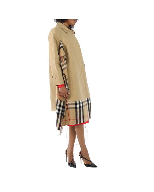 Burberry Red Honey Cotton Gabardine Car Coat