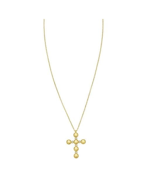Tresorra Metallic 14K Diamond Cross Bauble Necklace