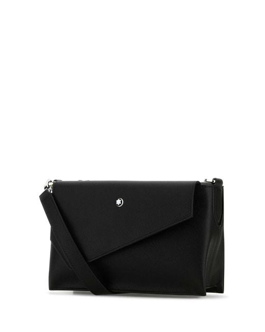 Montblanc Black Leather Crossbody Bag for men
