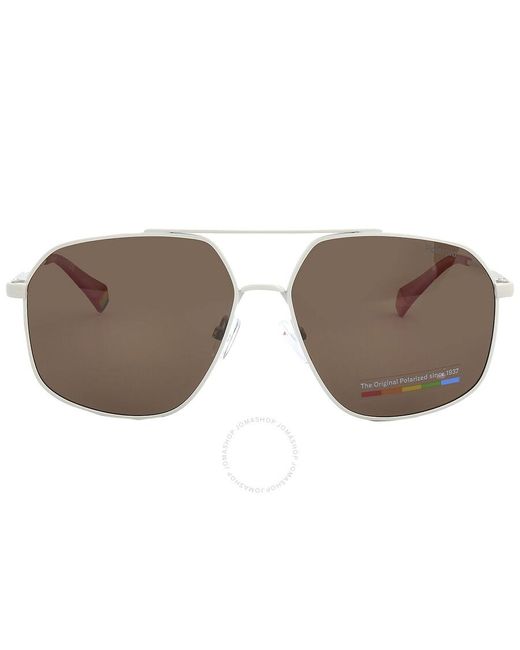 Polaroid Brown Polarized Bronze Pilot Sunglasses Pld 6173/s 010a/sp 58