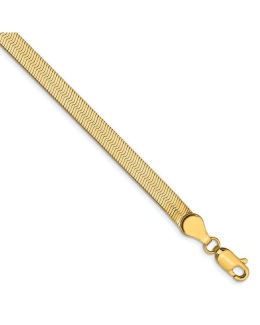 Kylie Harper Metallic Ladies 14K Imperial Herringbone Chain Bracelet