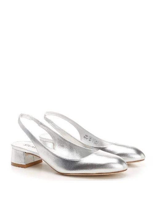 Stuart Weitzman White Vivienne 35 Slingback Pumps