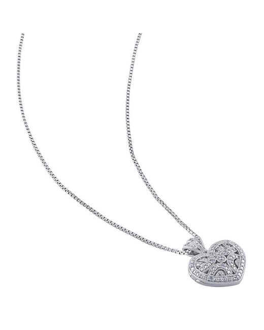 Amour Metallic Diamond Heart Locket Pendant With Chain