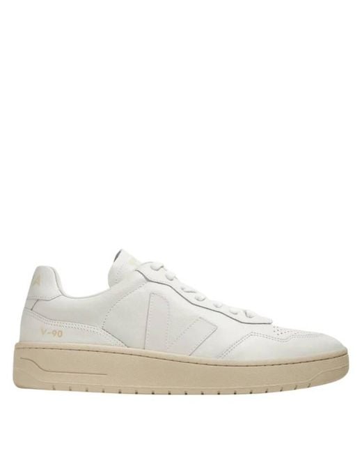 Veja White V-90 Organic Leather Sneaker, Brand Size 40 Us for men