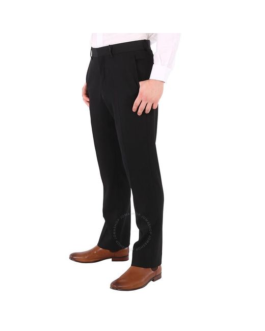 Burberry Black Tailored Straight Leg Virgin Wool Pants for men
