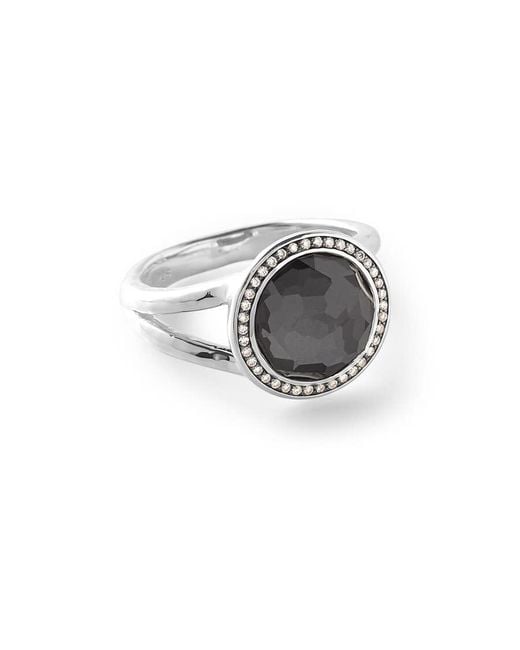 Ippolita Metallic Sterling Lollipop Mini Hematite And Diamond Ring for men