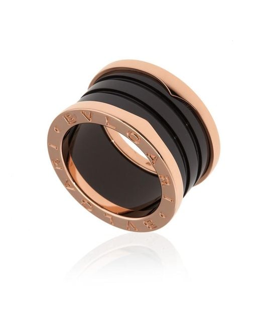 BVLGARI Multicolor B.Zero1 4-Band 18 Kt Rose And Ceramic Ring, Brand (Us Size 6)
