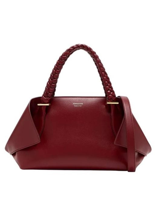 Ferragamo Red Burgundy Folded M Handbag for men