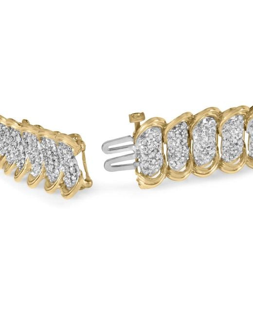 Haus of Brilliance Metallic 10K 4.00 Cttw Pave Diamond Classic Link 7" Bracelet (I-J Color, I2-I3 Clarity)