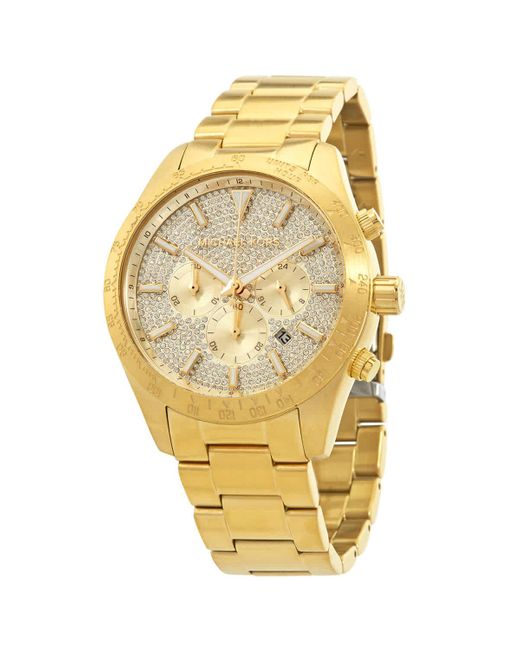 Michael Kors Oversized Layton Pavé Gold-tone Watch in Metallic for Men |  Lyst UK