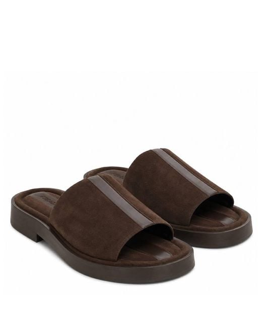 Ferragamo Brown Facundo Single-Band Slides for men