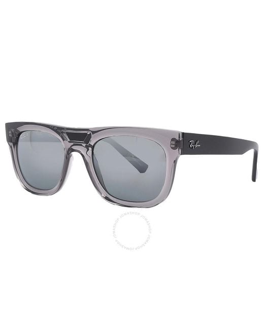 Ray-Ban Gray Phil Bio Based Polarized Grey Gradient Mirror Square Sunglasses Rb4426 672582 54