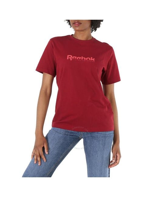 Reebok Red Cotton Jersey Vb Logo T-shirt