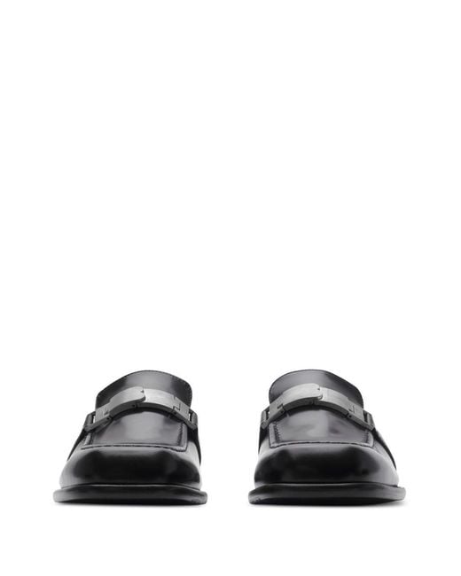Burberry Black Tower Leather Loafers, Brand Size 35 Us