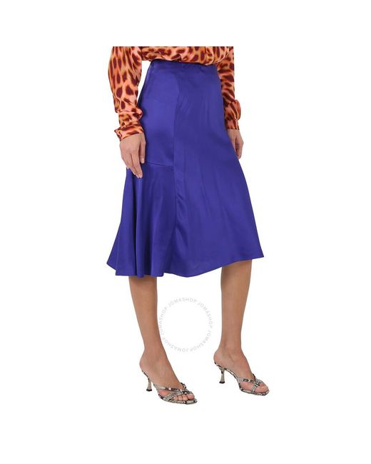 Stella McCartney Blue Double Satin Midi Slip Skirt