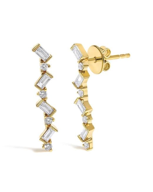 Haus of Brilliance Metallic 14K 1/2 Cttw Diamond Zig Zag Drop Earrings (I-J Color, Si2-I1 Clarity)