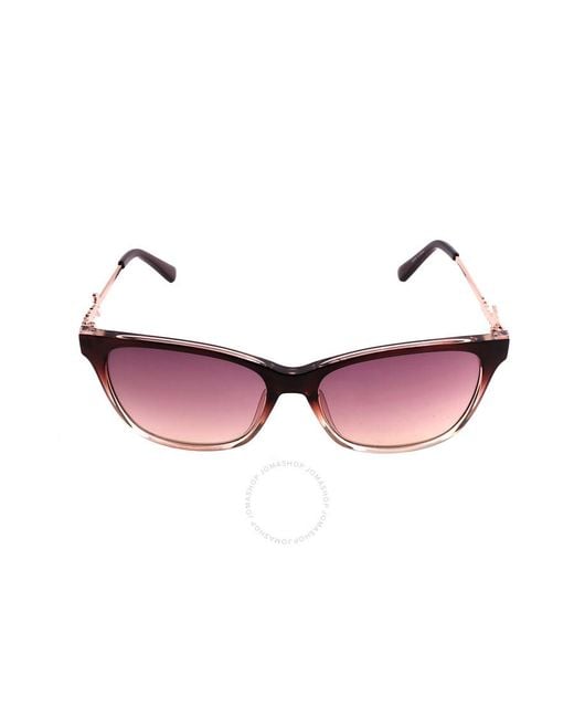 Guess Factory Pink Gradient Cat Eye Sunglasses Gf6155 83z 55