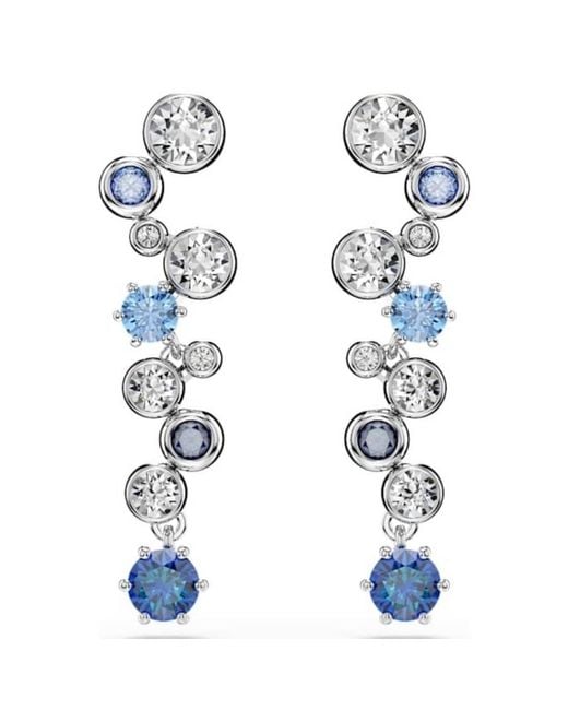 Swarovski White Constella Rhodium Plated Crystal Drop Earrings