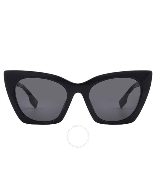 Burberry Black Marianne Dark Grey Cat Eye Sunglasses Be4372u 300187 52
