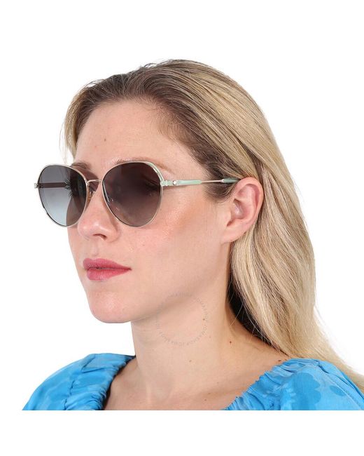 Kate Spade Gray Grey Shaded Green Pilot Sunglasses Octavia/g/s 0pef/ib 59
