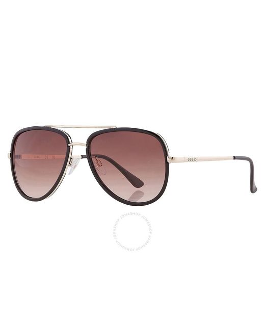 Guess Factory Brown Smoke Gradient Pilot Sunglasses Gf0417 01b 59