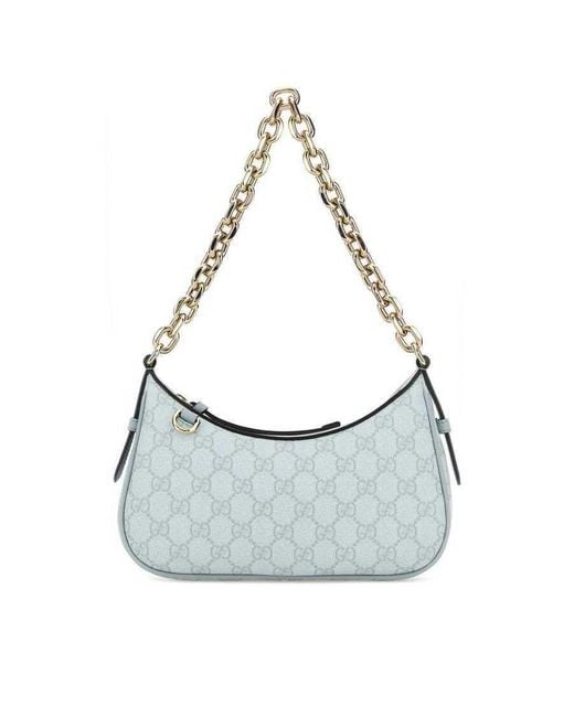 Gucci Gray Printed Canvas Gg Emblem Shoulder Bag Artbludkabartb Borse A Mano