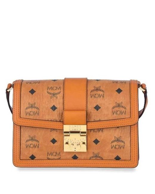 MCM Brown Visetos Tracy Shoulder Bag