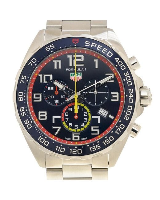Tag Heuer Metallic Formula 1 X Red Bull Racing Special Edition Chronograph Quartz Blue Dial Watch for men