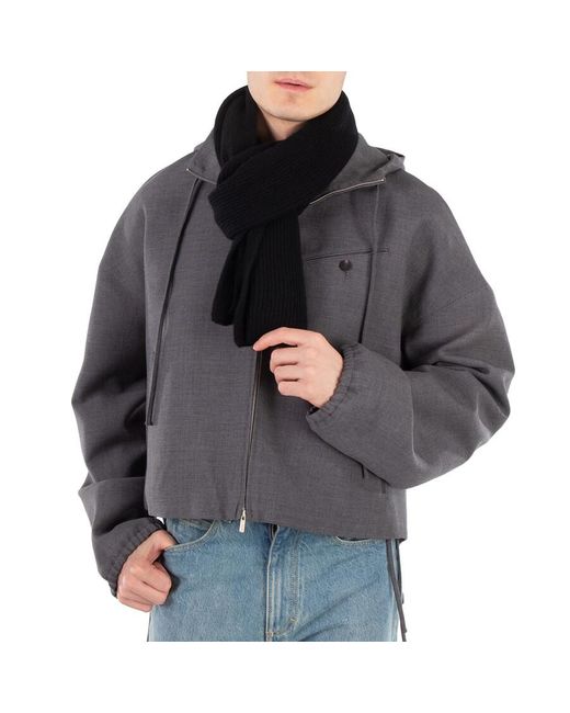 Dunhill Black Ribbed-Detail Cashmere Scarf for men