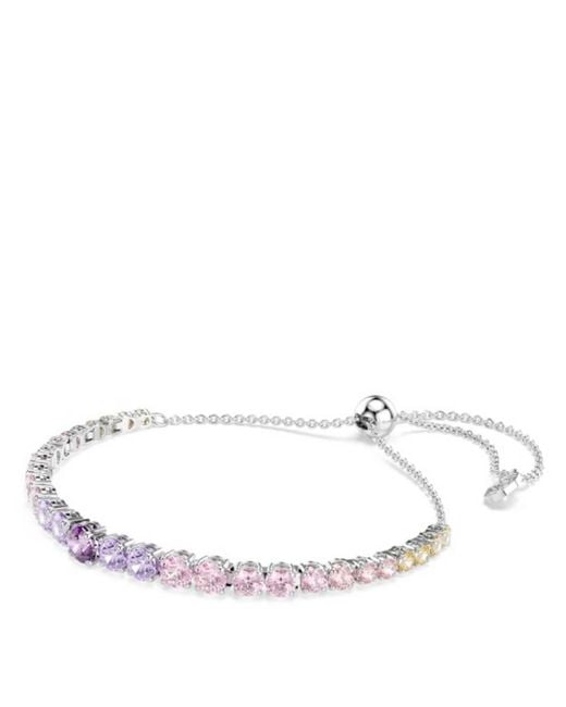 Swarovski Metallic Matrix Rhodium-Plated Crystal Bracelet for men