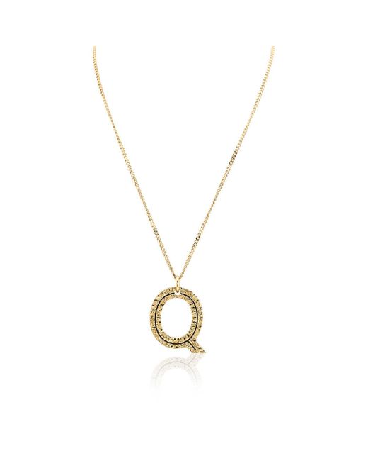 Burberry White Light Gold Alphabet Q Charm Gold-plated Necklace
