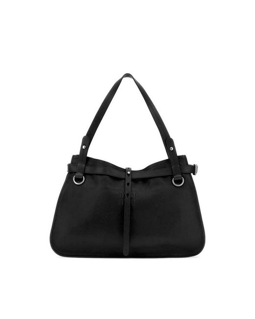 Miu Miu Black Leather Shopping Bag Nero Borse A Mano