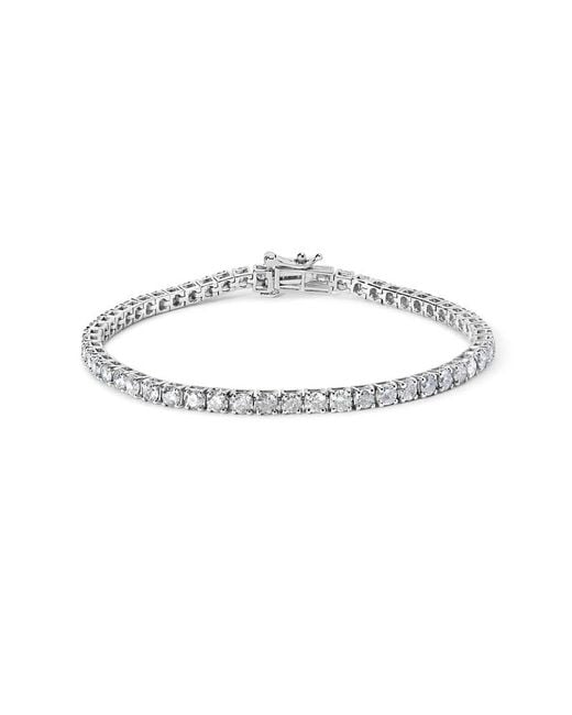 Haus of Brilliance Metallic 10K 5.00 Cttw Natural Diamond Tennis Bracelet