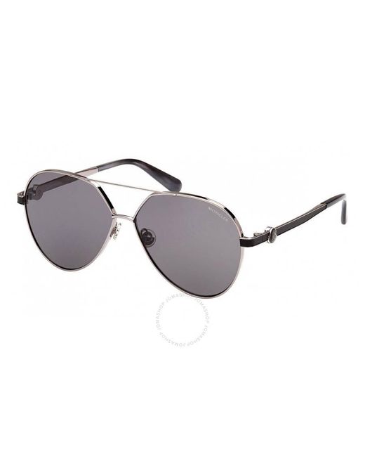 Moncler Metallic Vizta Smoke Pilot Sunglasses Ml0263 14a 59