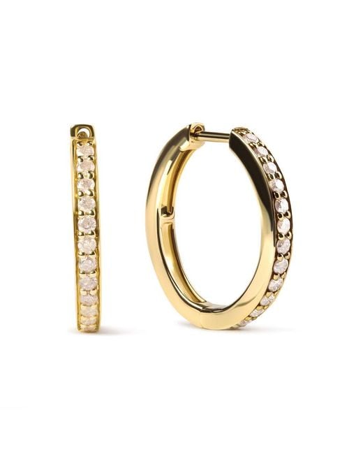 Haus of Brilliance Metallic 10K 1/2 Cttw Round-Cut Diamond Hoop Earrings (I-J Color, I2-I3 Clarity)