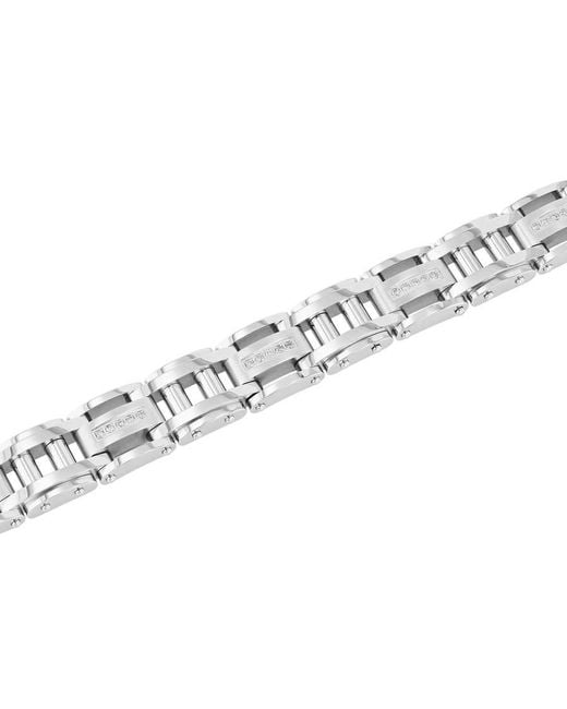 Robert Alton Metallic 1/3Ctw Diamond Stainless Steel Link Bracelet for men