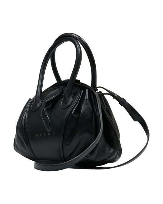 Marni Black Tulipea Top Handle Bag