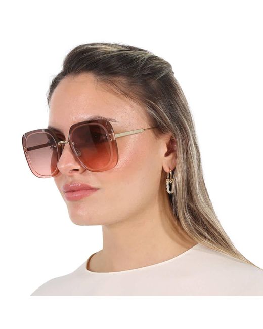 Dior Red Ultra Pink Gradient Square Sunglasses Cd40031u 10f 65