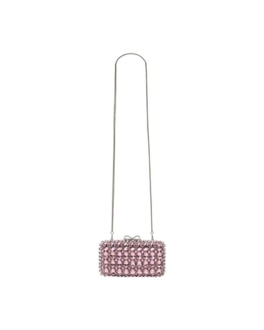 Self-Portrait Pink Self-Portrait Crystal Clutch